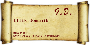 Illik Dominik névjegykártya